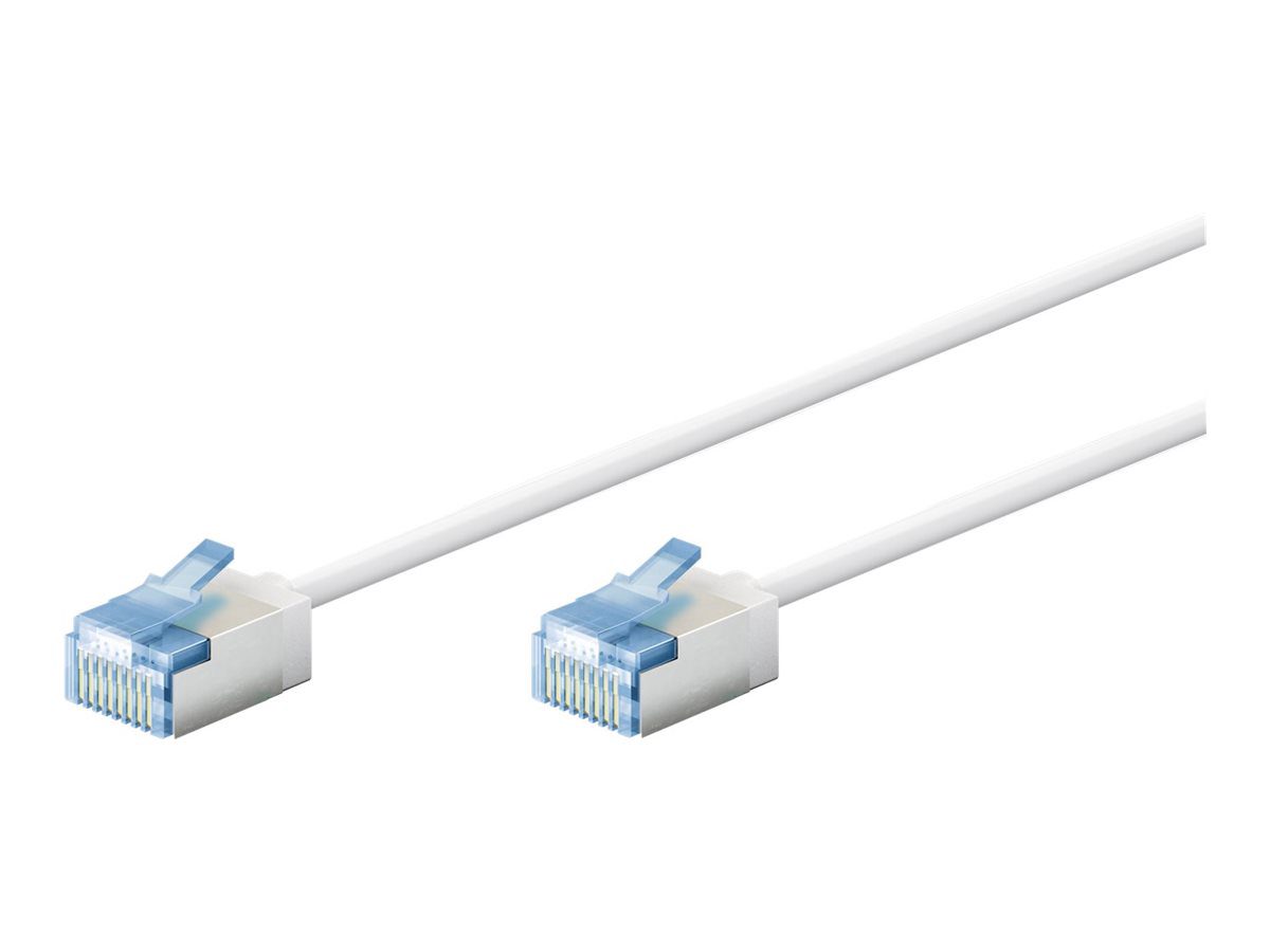 Goobay 74326 Ultra-Flexible CAT 6A Patch Cable, Slim, U/FTP, 0.15 m, White, Goobay