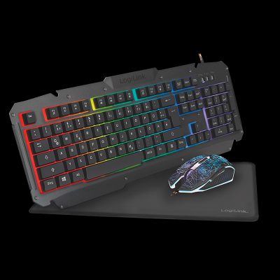 Gaming-Set, keyboard, mouse and mouspad, ID0185, Keyboard, Mouse and Pad Set, Wired, Mouse included, DE