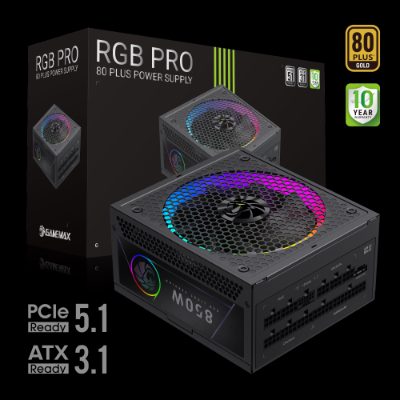 Gamemax PSU, RGB PRO 850G, 850 W, Gold, Full Modular