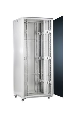 42U, 19″ Freestanding Cabinet, 42U-80/100NACP, Max Load 800kg; Removable and Lockable Side Panels; Perforated Metal Doors; Unassembled, Depth: 100 cm, Gray