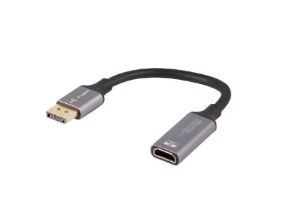 Lanberg Displayport (M) to HDMI (F) Adapter 8K on cable 20cm, Silver, AD-DP-HD-04