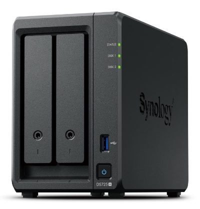 Synology DiskStation, DS725+, AMD Ryzen, R1600, 4 GB, DDR4, Black