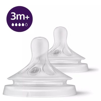 Philips Avent Natural Response pudeļu silikona knupīši, ātra plūsma, 3m+ (2 gab.)