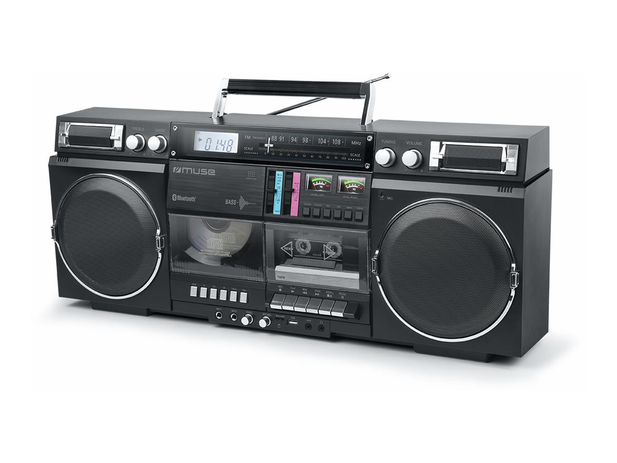 Ghetto Blasters, M-380 GB, AUX in, Bluetooth, Cassette deck, CD player, Black