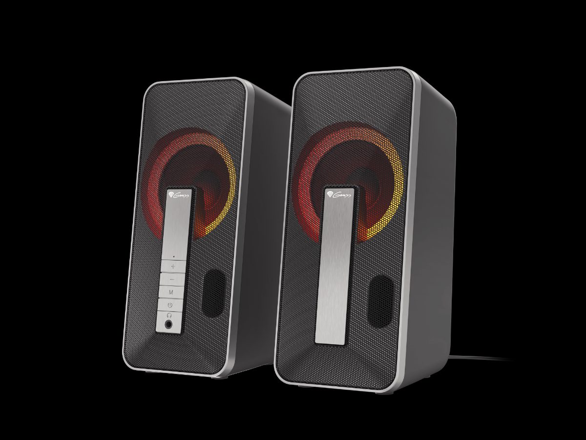 Computer Speaker, Helium 100BT RGB, Bluetooth, Wireless connection, Silver/Black