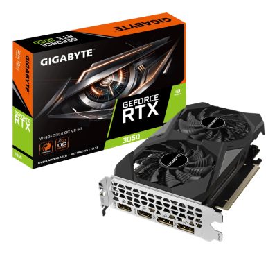 Gigabyte GeForce RTX 3050 WINDFORCE OC V2 6G, NVIDIA, 6 GB, GeForce RTX 3050, GDDR6, HDMI ports quantity 2, PCI-E 4.0, Memory clock speed 14000 MHz