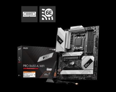 MSI PRO B650-A WIFI, Processor family AMD, Processor socket AM5, DDR5, Supported hard disk drive interfaces SATA, M.2, Number of SATA connectors 6