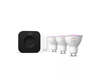 Philips Hue Starter set: 3 GU10 bulbs, dimmer switch, Hue Bridge Pro, GU10, Zigbee, Wi-Fi, Bluetooth