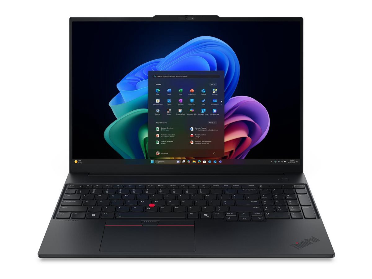 Lenovo ThinkPad E16 G4 Intel, Black, 16 ", IPS, WUXGA, 1920 x 1200 pixels, Anti-glare, Intel Core Ultra 5, 325, 16 GB, SODIMM DDR5, Solid-state drive capacity 512 GB, Intel Graphics, Windows 11 Pro, 802.11be, Bluetooth version 5.4, Keyboard language English, Keyboard backlit, Warranty 36 month(s), Battery warranty 12 month(s)