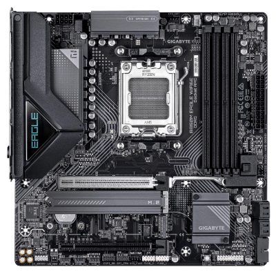 Gigabyte B850M EAGLE WF6E, Processor family AMD, Processor socket AM5, DDR5, Supported hard disk drive interfaces SATA, M.2, Number of SATA connectors 4