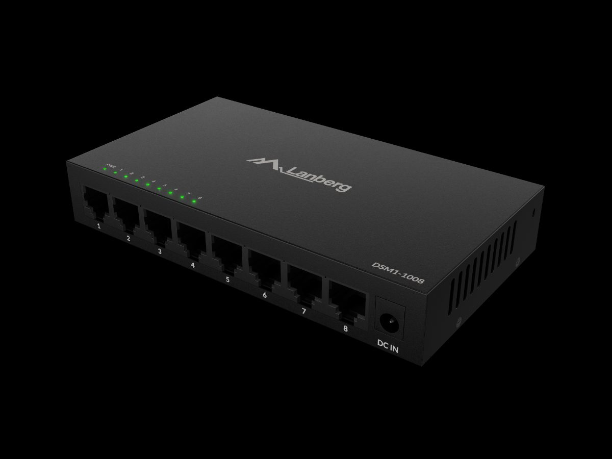 Switch 8x1GB/s Unmanagment Gigabit Ethernet Desktop 12V metal case, DSM1-1008