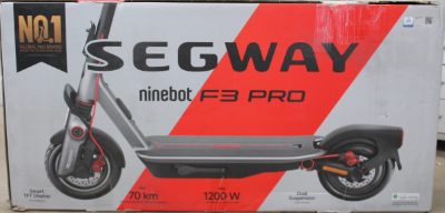Ninebot by Segway eKickScooter F3 Pro E, Segway F3 Pro E, eKickScooter, Up to 25 km/h, 10 ", 24 month(s), Black, DAMAGED PACKAGING AND PAINT, DIRTY, SCRATCHED, MOUNTING MARKS