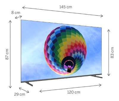 TV Set, THOMSON, 65", 4K/Smart, QLED, 3840x2160, Wireless LAN, Bluetooth, Google TV, Dark Grey, 65QG4S14