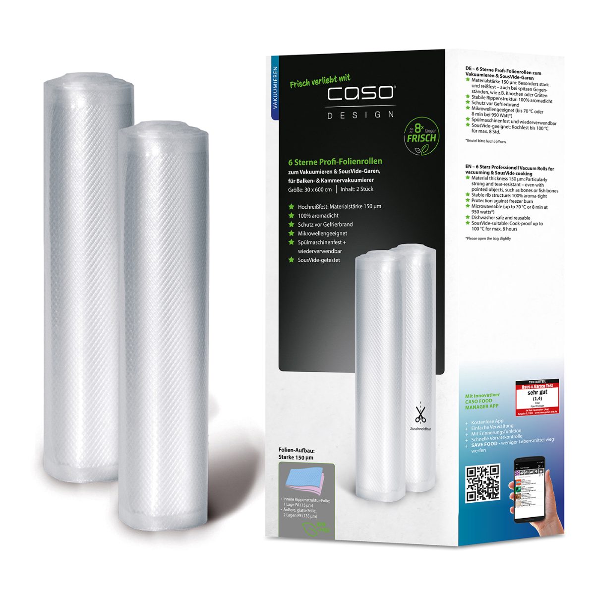 Vacuum Rolls, 01248, 2 pcs, Dimensions (W x L) 30 x 600 cm, Transparent
