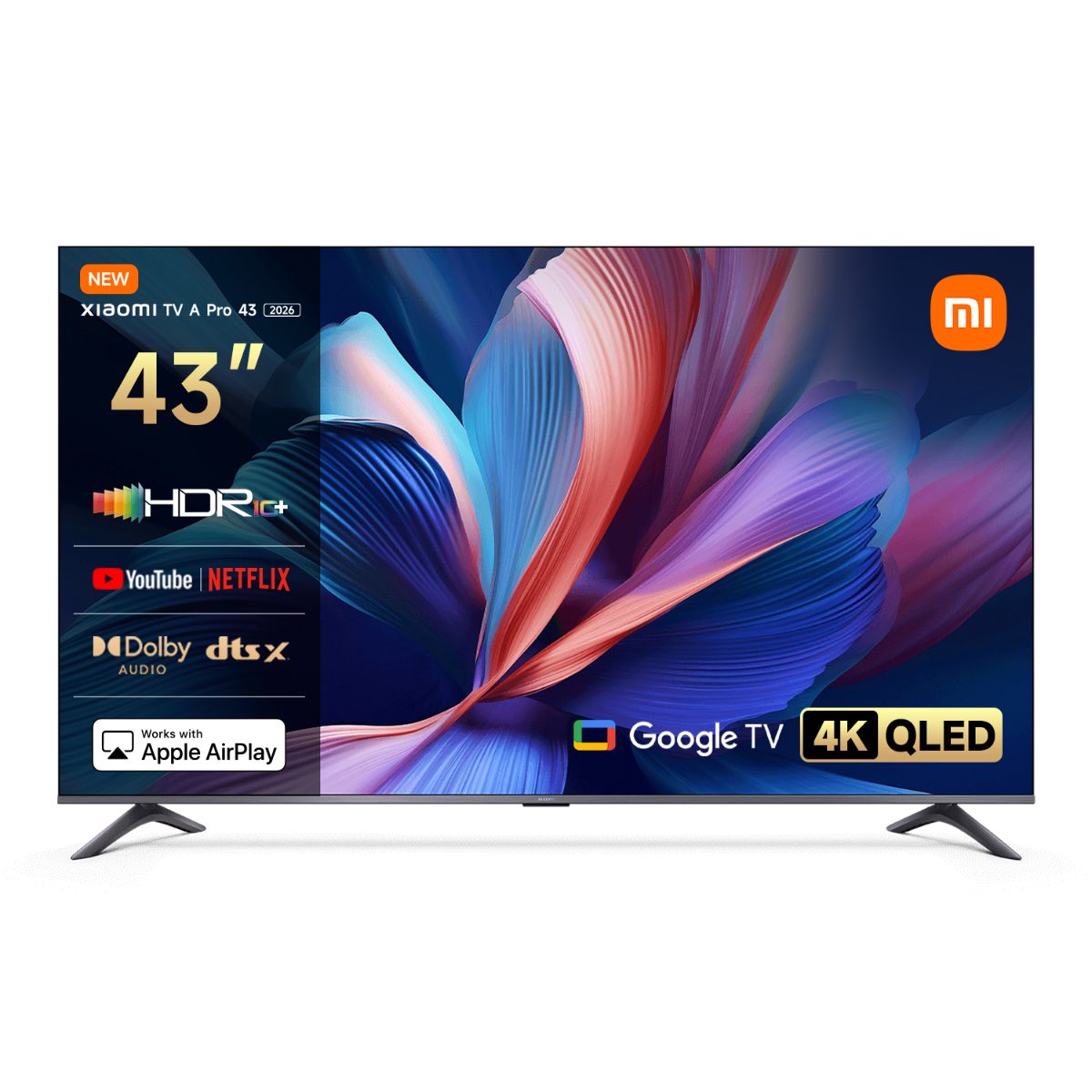 Xiaomi QLED TV A Pro 2026, 43, Smart TV, Google TV, UHD, Dark Gray