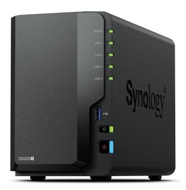 Synology DiskStation, DS225+, Intel Celeron, J4125, 2 GB, DDR4, Black