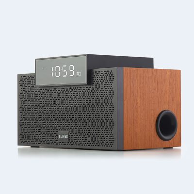 Multifunctional 2.1 Alarm Clock Bluetooth Speaker, MP260, RMS 12 + 2×4 W, Bluetooth, Portable, Black/Brown