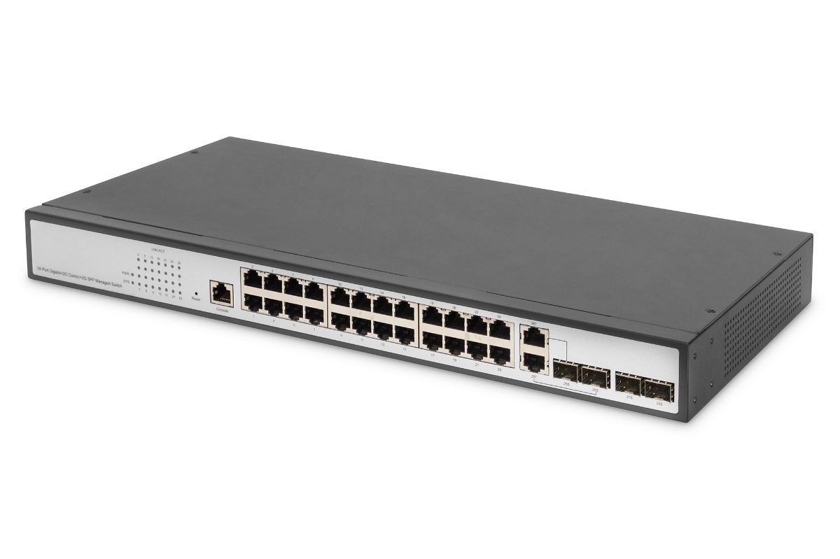 24-Port Gigabit Switch, DN-80221-3, Managed L2, Desktop/Wall-mountable