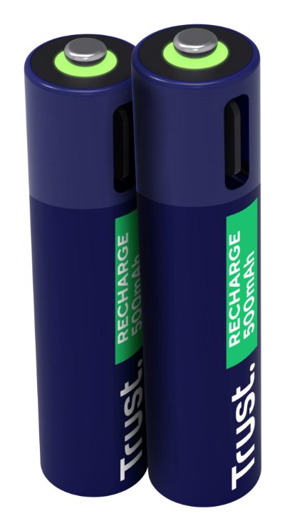 BATTERY RECH. LI-ION AAA 1.5V/500MAH USB-C 2PACK 25585 TRUST