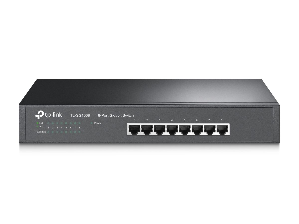 8-Port Gigabit Switch, TL-SG1008, Unmanaged, Desktop/Rackmountable