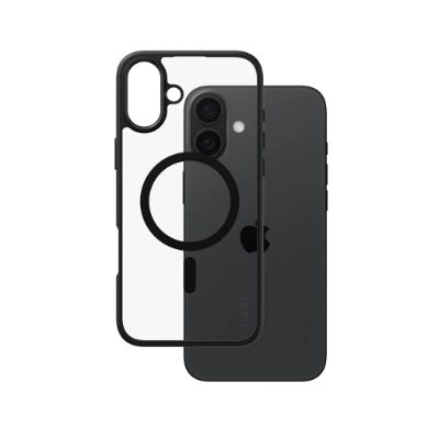 CARE by PanzerGlass Case Flagship Urban Combat, Back protection, Apple, iPhone 16 Plus, Recycled plastic, Transparent/Black, MagSafe