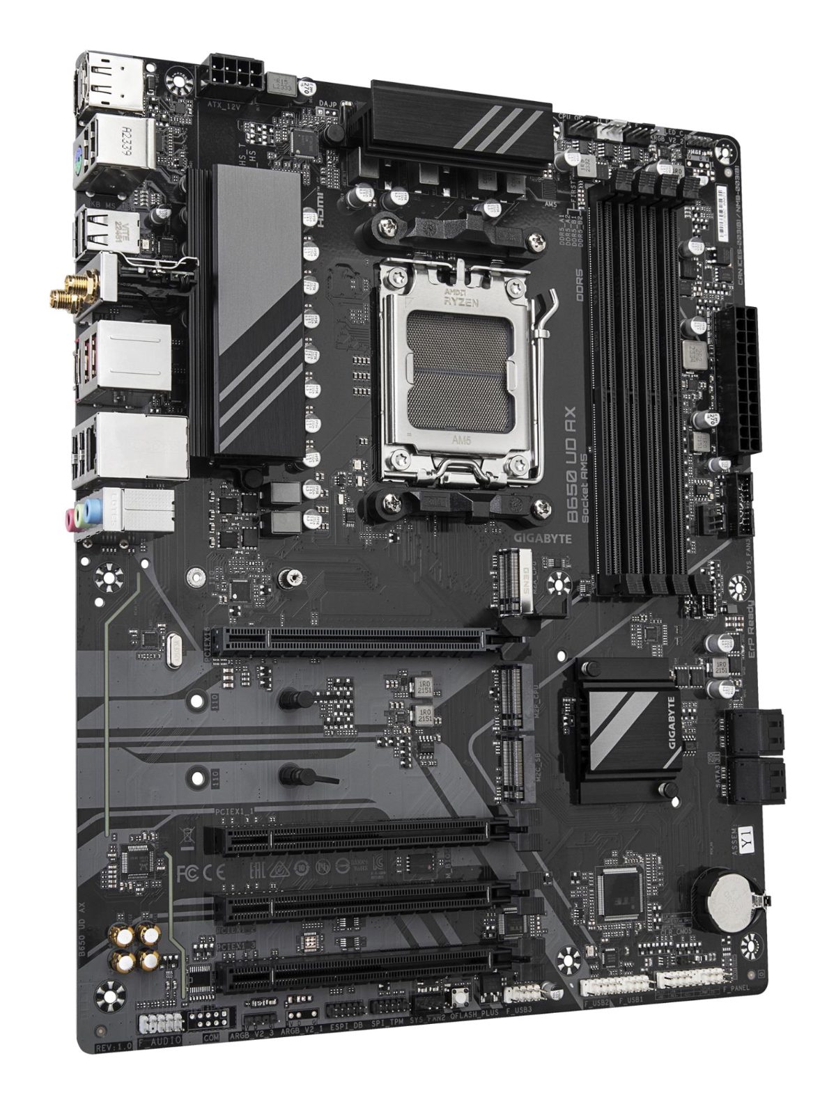 Gigabyte B650 UD AX, Processor family AMD Ryzen, Processor socket AM5, DDR5, Number of SATA connectors 4