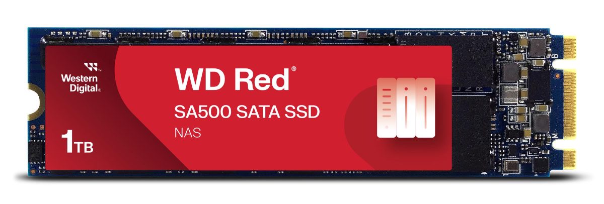 SSD, SANDISK, 600xTBW rating, MTBF 1750000 h, Read speed 560 MB/s, Write speed 530 MB/s, Serial ATA III, M.2, 1000 GB, POWERED BY SANDISK, Red SA500, WDS100T1R0B