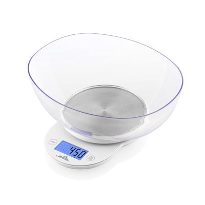 Kitchen scale with a bowl, ETA577090000 Mari, Graduation 1 g, Display type LCD, White