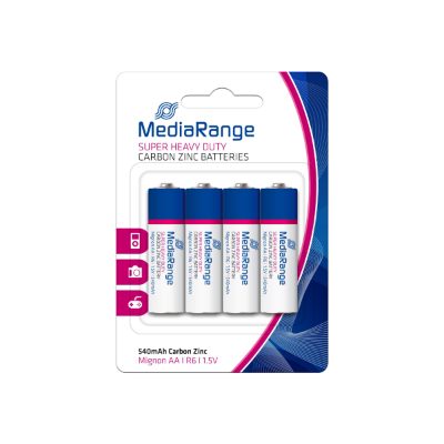 BATTERY CARBON-ZINC AA 1.5V/4PCS MRBAT144 MEDIARANGE