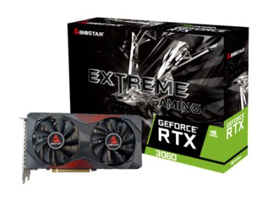 Graphics Card, BIOSTAR, NVIDIA GeForce RTX 3060, 12 GB, GDDR6, 192 bit, PCIE 4.0 16x, GPU 1320 MHz, Dual Slot Fansink, 1xHDMI, 3xDisplayPort, VN3606RML9