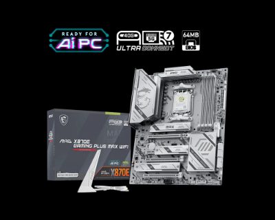 MSI MAG X870E GAMING PLUS MAX WIFI, Processor family AMD, Processor socket AM5, DDR5, Supported hard disk drive interfaces SATA, M.2, Number of SATA connectors 4