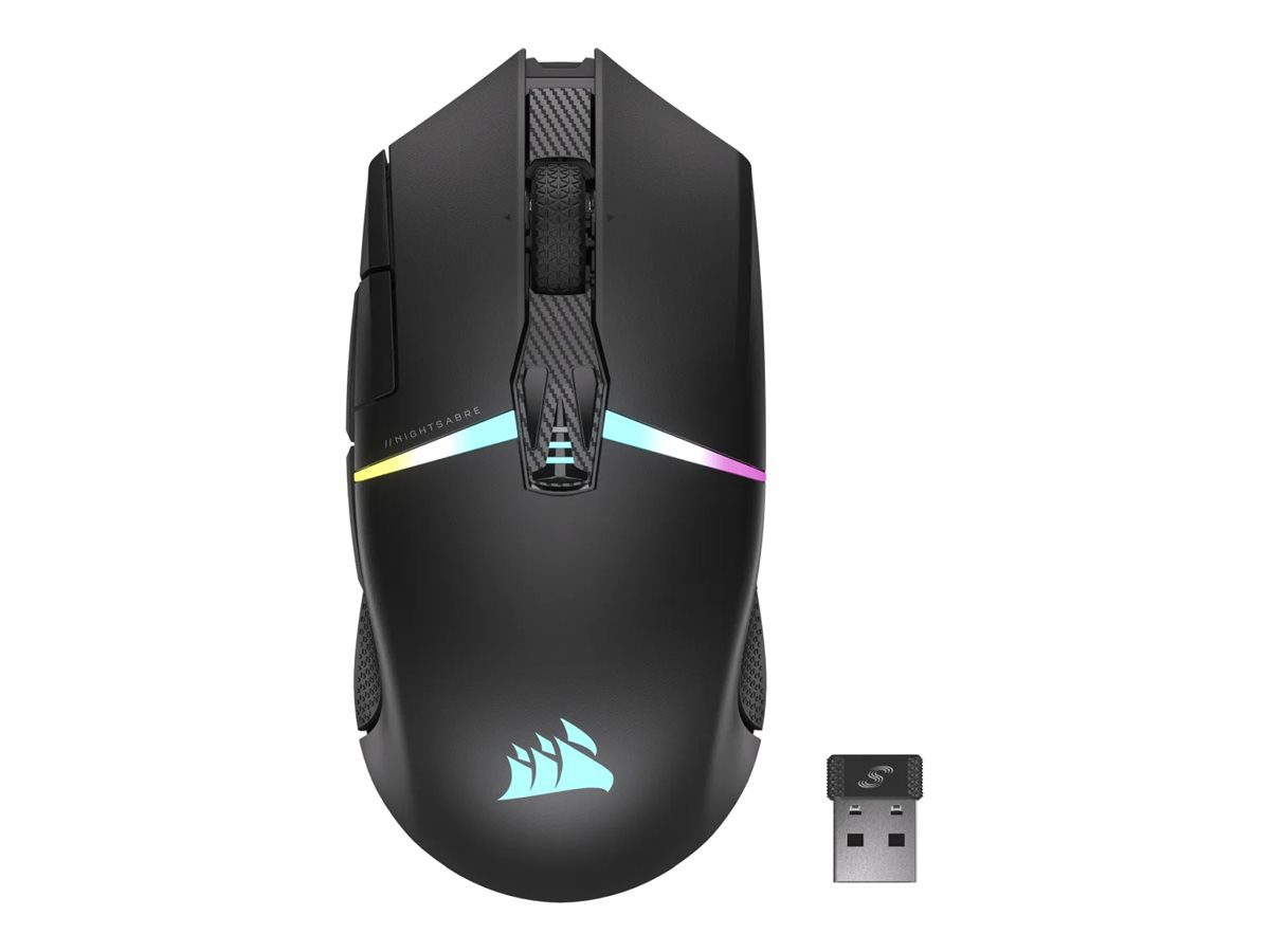 Gaming Mouse, NIGHTSABRE RGB, Wireless, Bluetooth, 2.4 GHz, Black