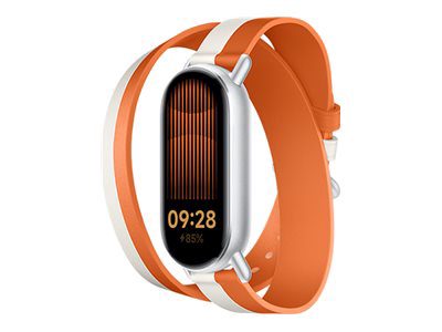 Xiaomi Dual-tone Leather Strap, 140–180mm, White and Orange, Calf Leather, PU (inside)