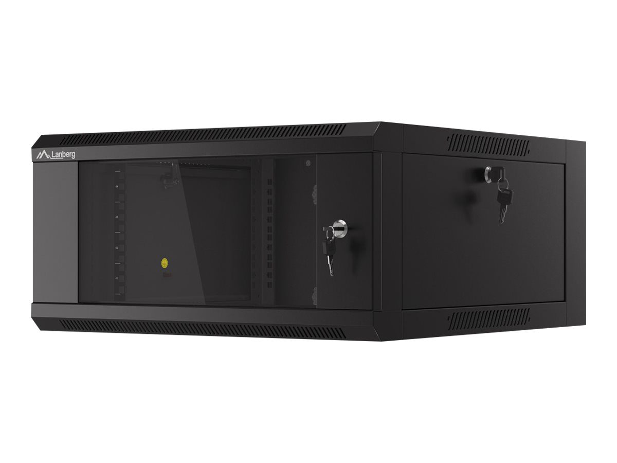 Rack cabinet 19" wall-mounted 4U 600 fast assembly (flat pack), WFFA-5604-10B, Black