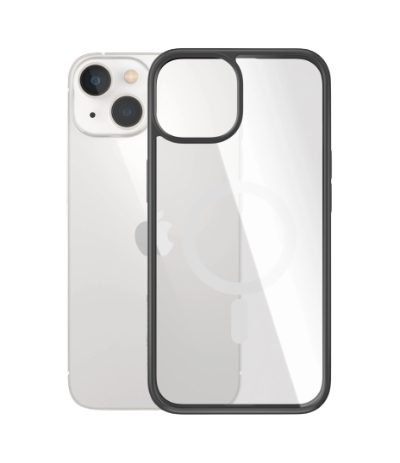 MagSafe Compatible, Back protection, Apple, iPhone 14/13, Tempered glass, Black, MagSafe compatible; 2 x Military Grade Standard; 100% recycled frame material