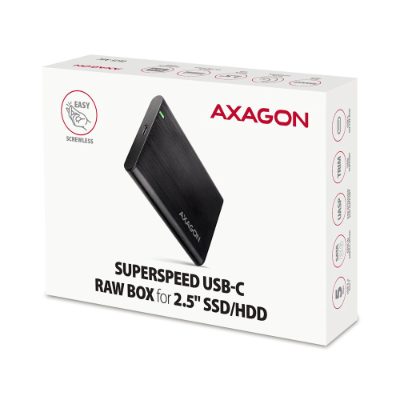 AXAGON Screwless aluminum USB 3.2 Gen 1 - SATA 6G external box for 2.5" SSD/HDD, EE25-A6C
