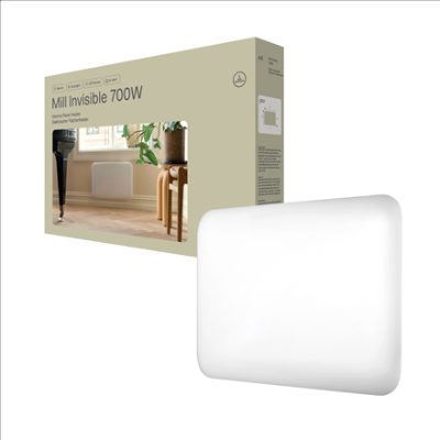 Mill IB700DN, Panel Heater, 700 W, Suitable for rooms up to 9-12 m², White, Invisible Heater, IPX4