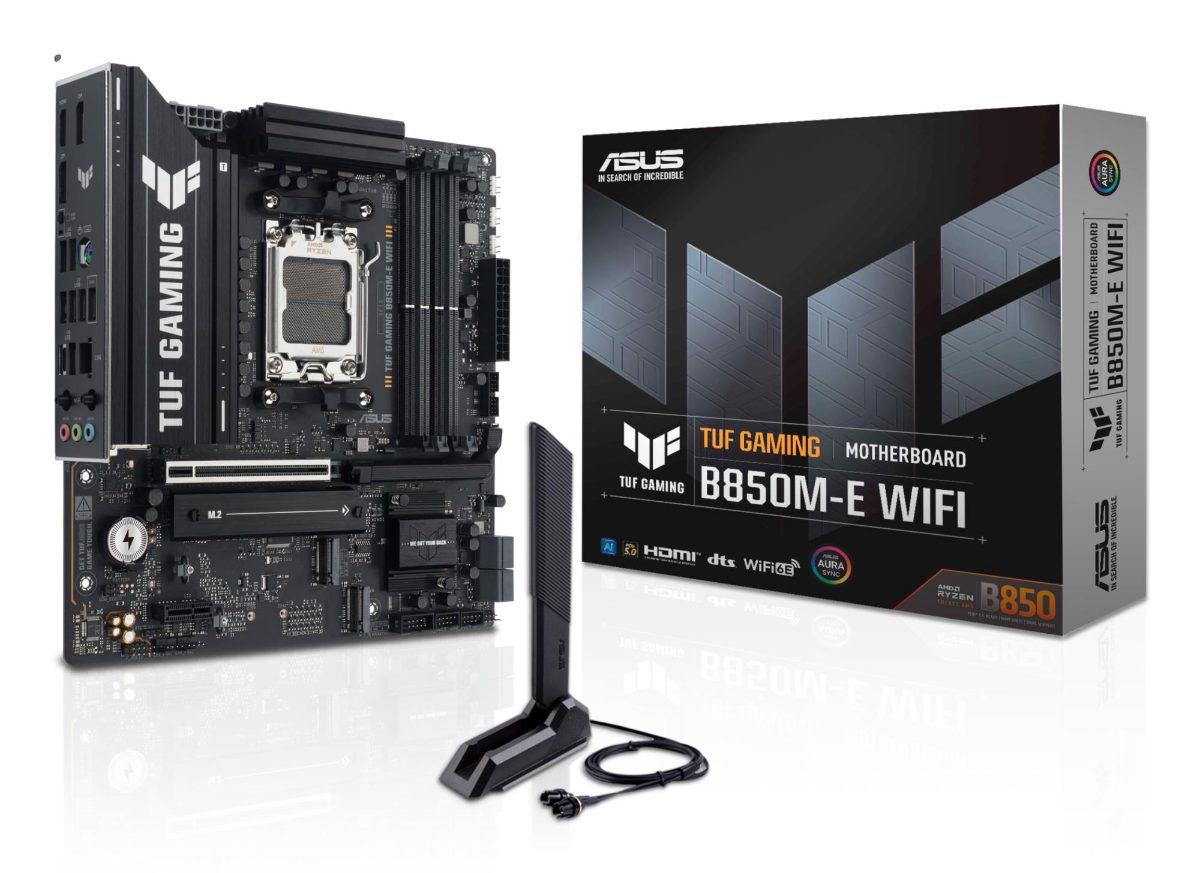Asus TUF GAMING B850M-E WIFI, Processor family AMD, Processor socket AM5, DDR5, Supported hard disk drive interfaces SATA, M.2, Number of SATA connectors 4