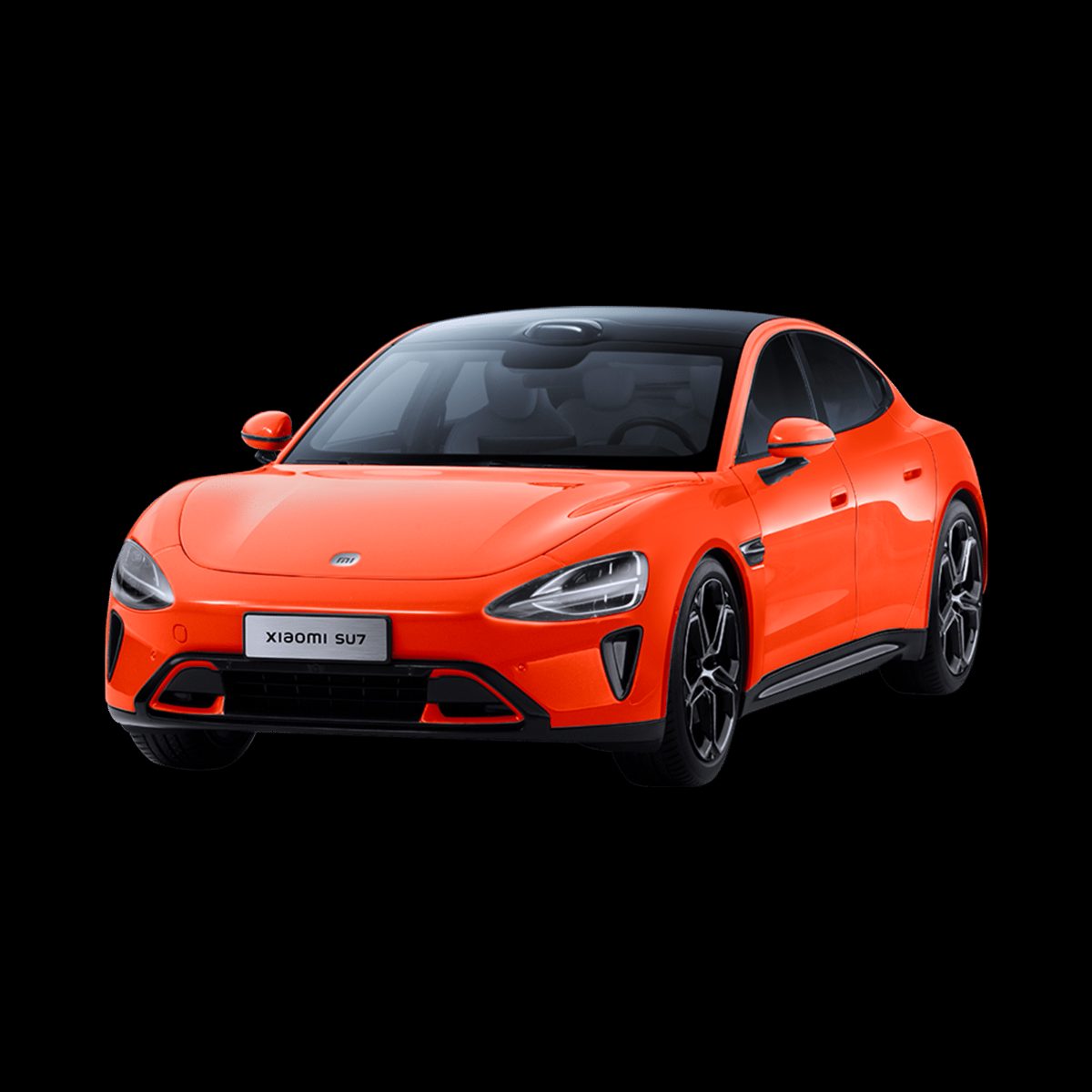 Xiaomi SU7 1:18 Die-cast Model Car, Lava Orange, Zinc alloy, ABS, SAN and PVC
