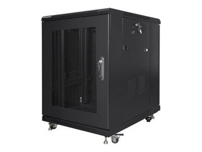Rack cabinet 19" free-standing 15U/600x800 (flat pack) with mesh door, FF01-6815-23B, Black
