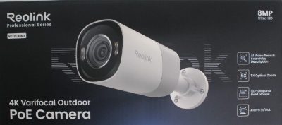 Reolink PCRPB4K02 Smart 4K 133° View PoE Bullet Camera with 5× Optical Zoom, Reolink Smart 4K 133° View PoE Camera with 5× Optical Zoom, RP-PCB8MZ, 24 month(s), Bullet, 8 MP, F2.7-13.5mm/F1.6, IP67, H.265/H.264, Micro SD, Max. 512 GB, UNPACKED, DEMO