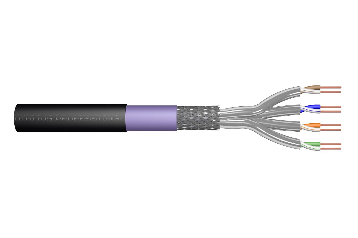 Cat 7 S/FTP burial installation cable, simplex, PE, DK-1741-VH-10-OD