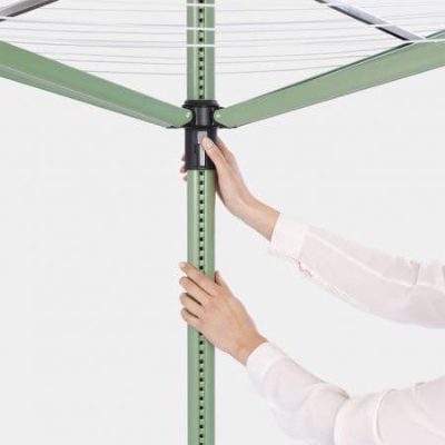 BRABANTIA rotējošs veļas žāvētājs, 50m, met.stipr, Leaf Green