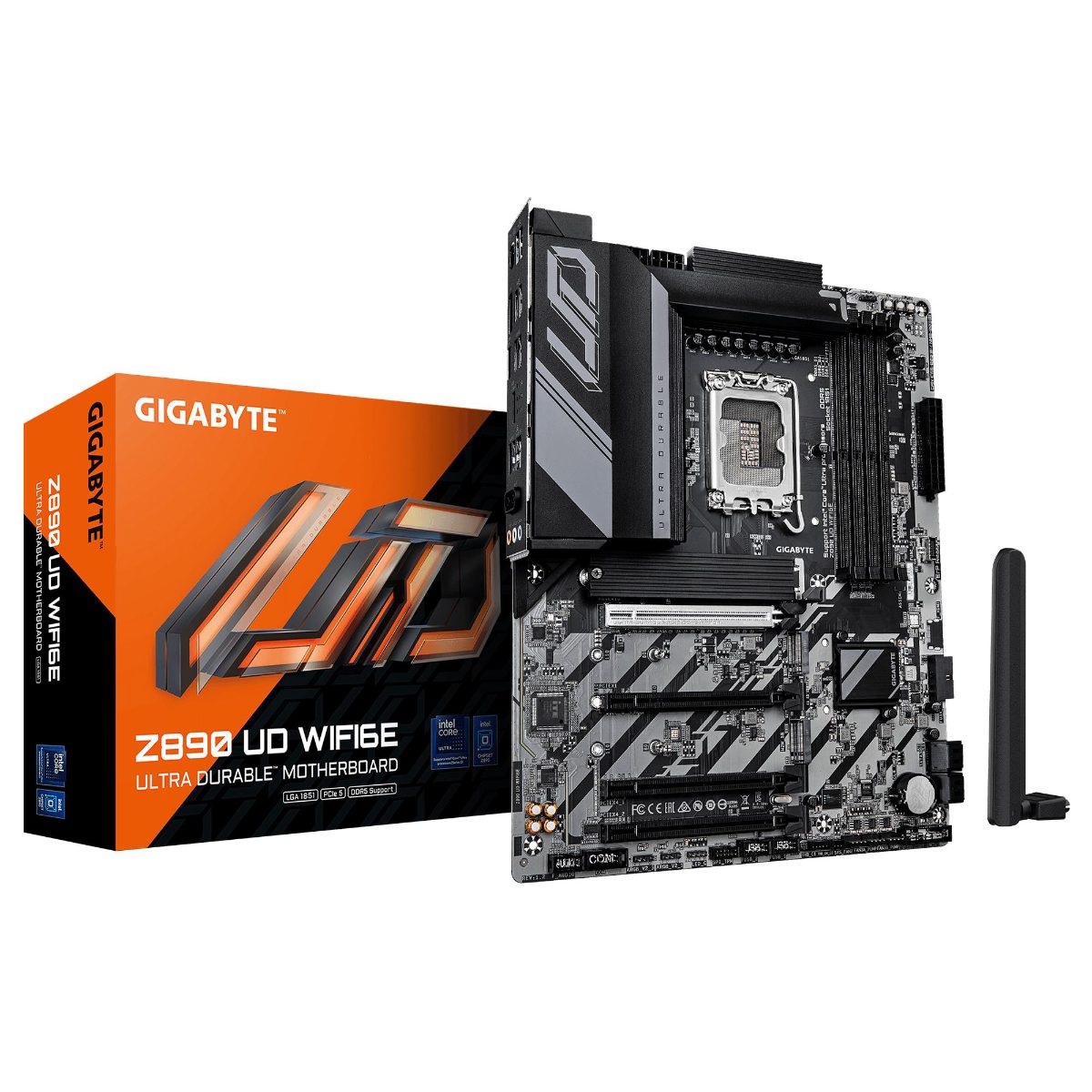 Gigabyte Z890 UD WIFI6E, Processor family Intel, Processor socket LGA1851, DDR5, Supported hard disk drive interfaces M.2, SATA, Number of SATA connectors 4