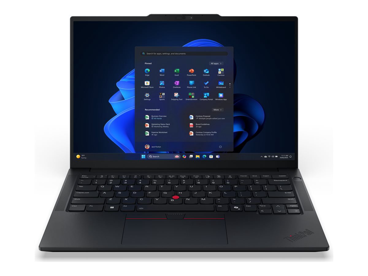 Lenovo ThinkPad E14 G7 Intel, Black, 14 ", IPS, WUXGA, 1920 x 1200 pixels, Anti-glare, Intel Core Ultra 5, 228V, 32 GB, Soldered LPDDR5x, Solid-state drive capacity 512 GB, Intel Arc Graphics 130V, Windows 11 Pro, 802.11ax, Bluetooth version 5.3, Keyboard language Nordic, Keyboard backlit, Warranty 36 month(s), Battery warranty 12 month(s)