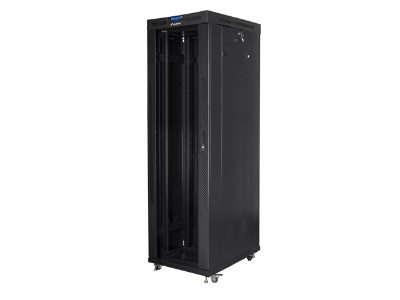 Rack cabinet 19" free-standing 42U/600x1000 (flat pack) with glass door lCD V2, FF01-6042-12BL, Black