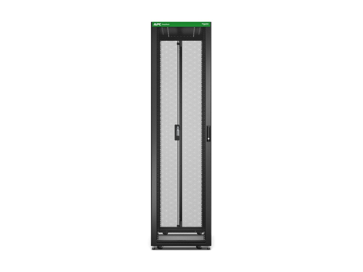APC Easy Rack 600mm/48U/1000mm , with Roof, castors, feet and 4 Brackets, No Side panels, black, Schneider Electric