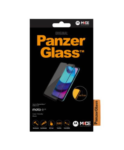 Screen protector, Motorola, Moto e20, Glass, Black, Full frame coverage; 100% touch preservation; Rounded edges, Case friendly