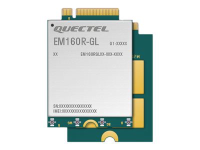 Wireless cellular modem - 4G LTE Advanced - M.2 Card - 1 Gbps, Quectel EM160R-GL