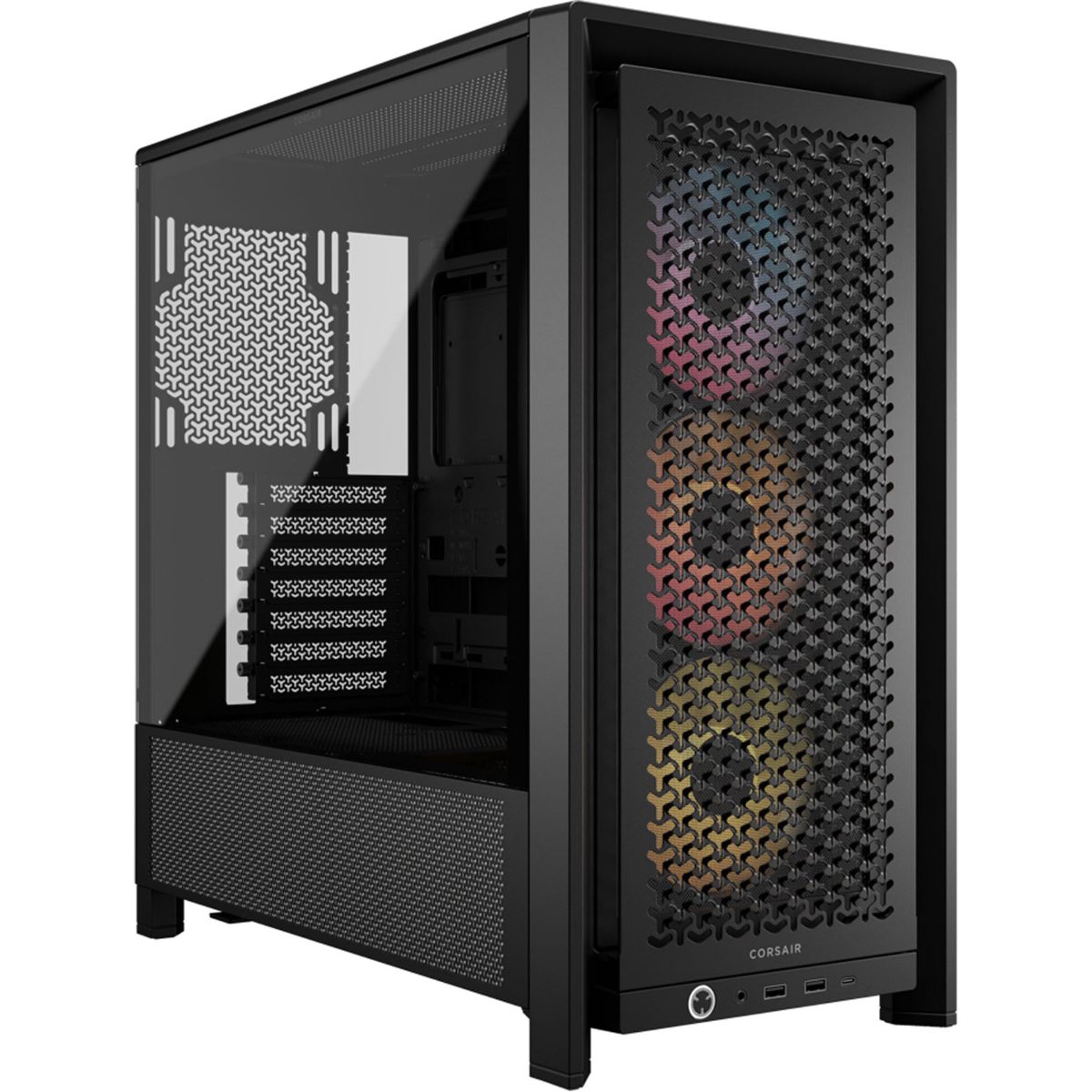 Corsair PC Case, Frame 4000D RS ARGB Modular, Black, Mid-Tower